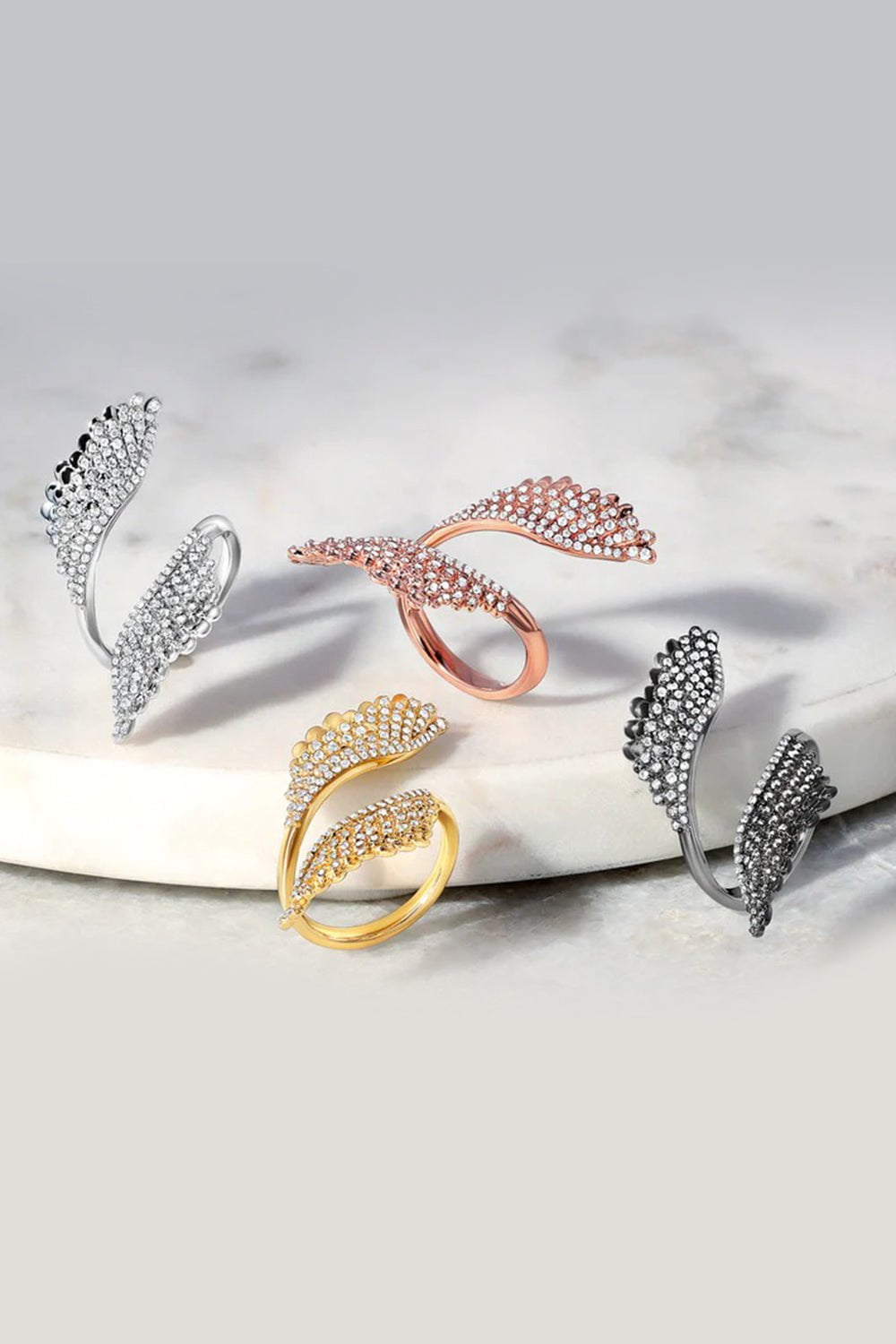 GRAZIELA-Pluma Diamond Ring-WHITE GOLD