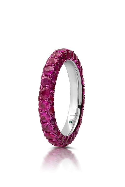 GRAZIELA-Ruby 3 Sided Band-WHITE GOLD