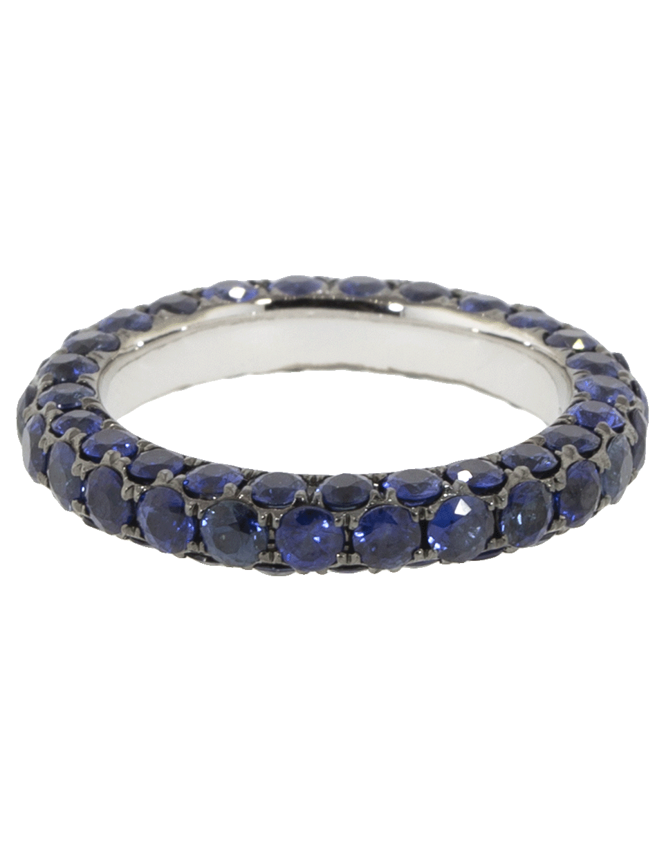 GRAZIELA-Three Sided Blue Sapphire Band-WHITE GOLD