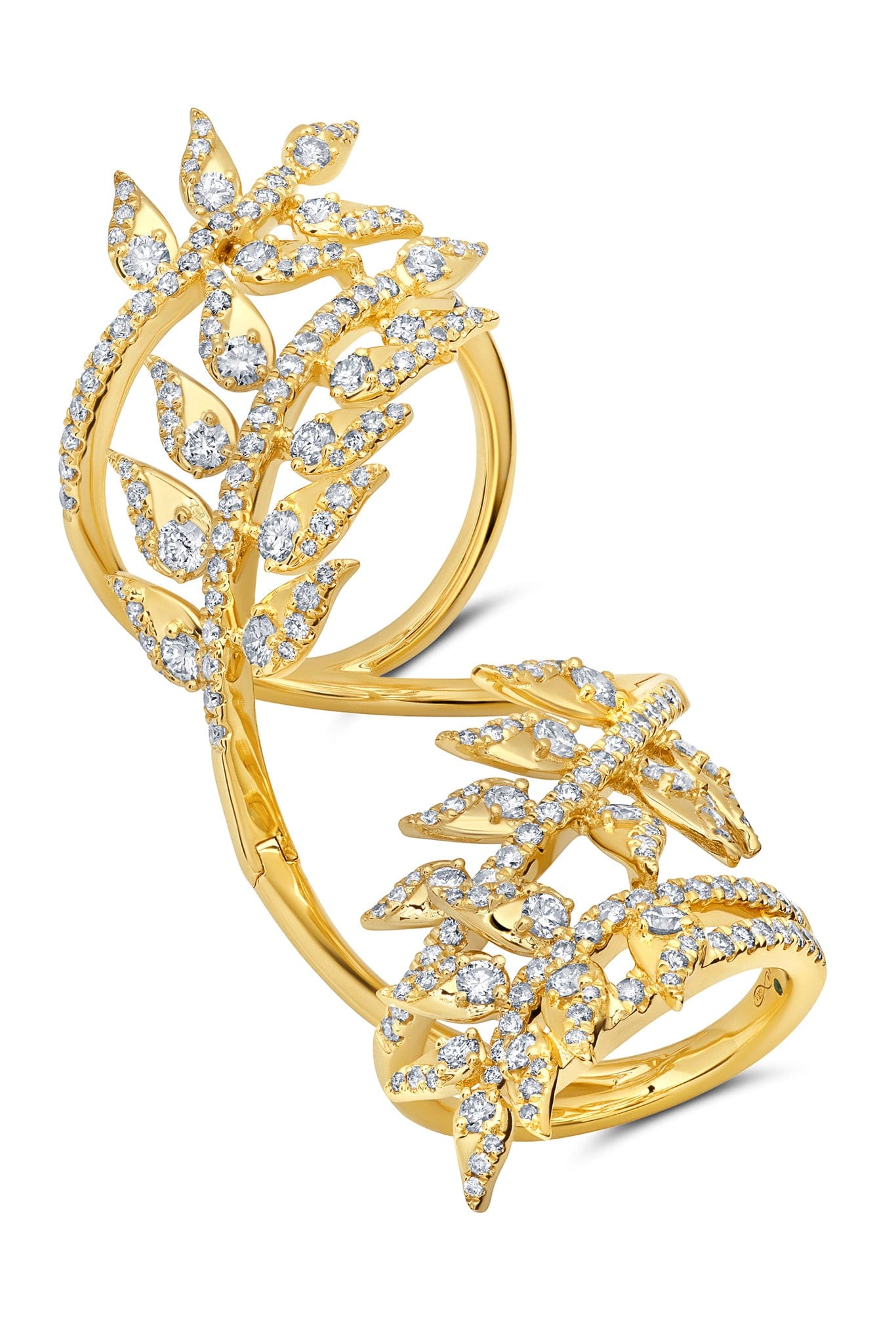 GRAZIELA-Arvore Diamond Knuckle Ring-YELLOW GOLD