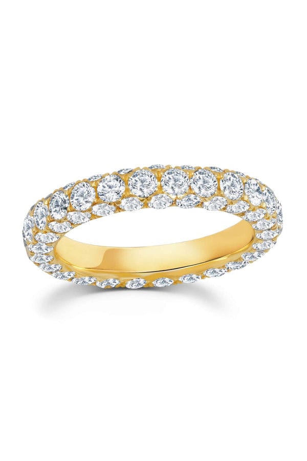 GRAZIELA-Diamond 3 Sided Band Ring-YELLOW GOLD