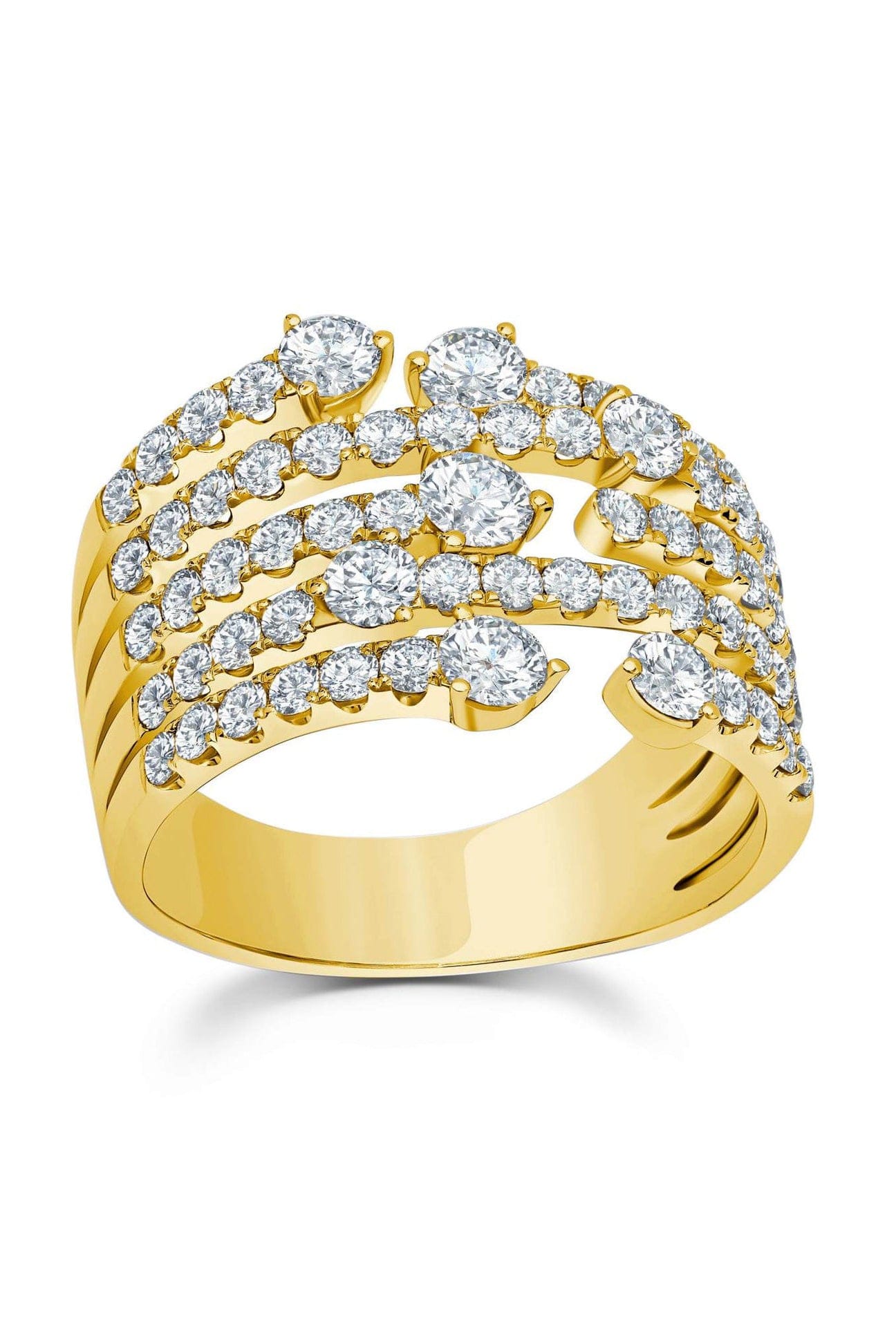 GRAZIELA-Diamond Medium Cage Ring-YELLOW GOLD