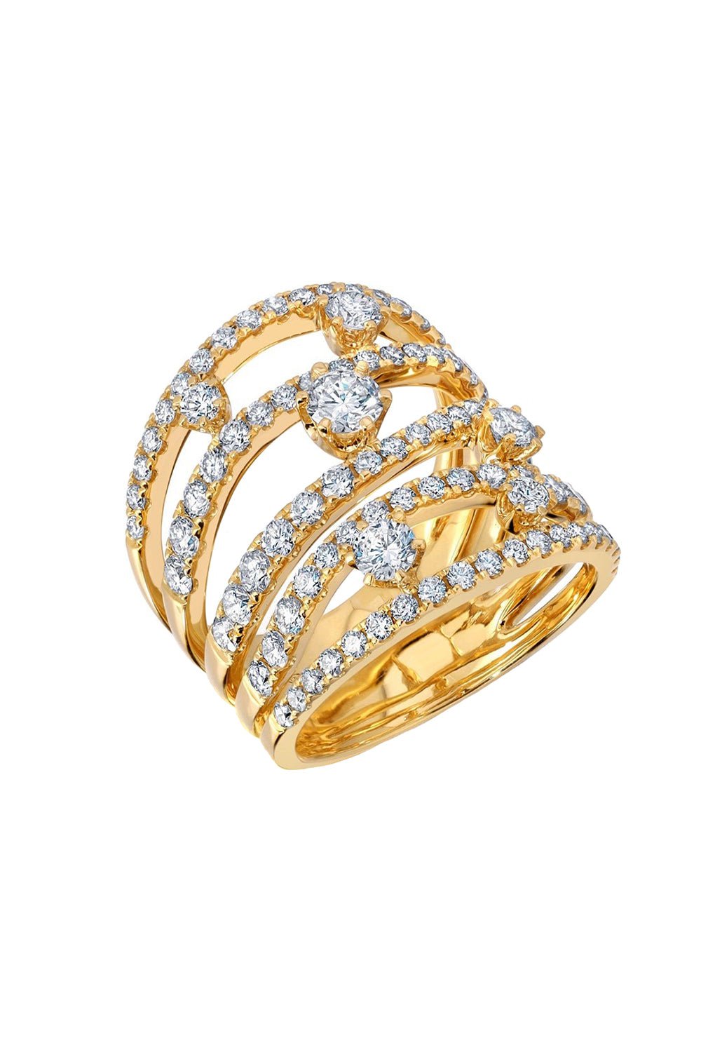 GRAZIELA-Diamond Rio Cage Ring-YELLOW GOLD