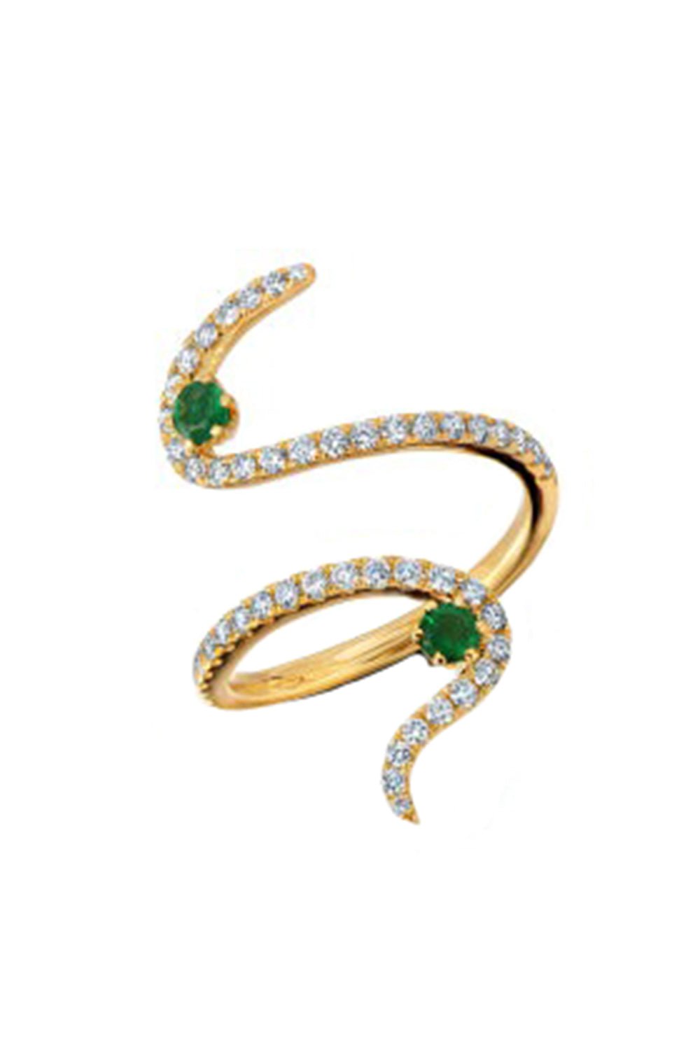 Emerald Diamond Swirl Ring JEWELRYFINE JEWELRING GRAZIELA   