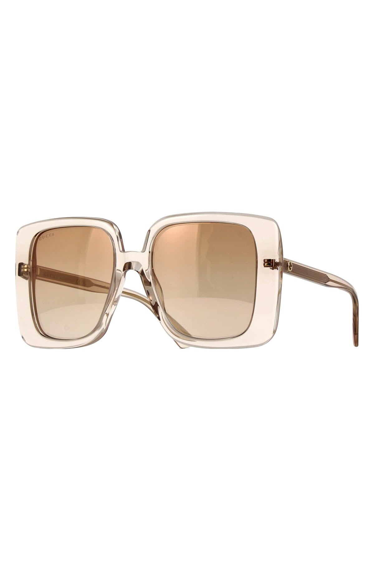 GUCCI-Oversized Rectangle Sunglasses-BEIGE/BROWN