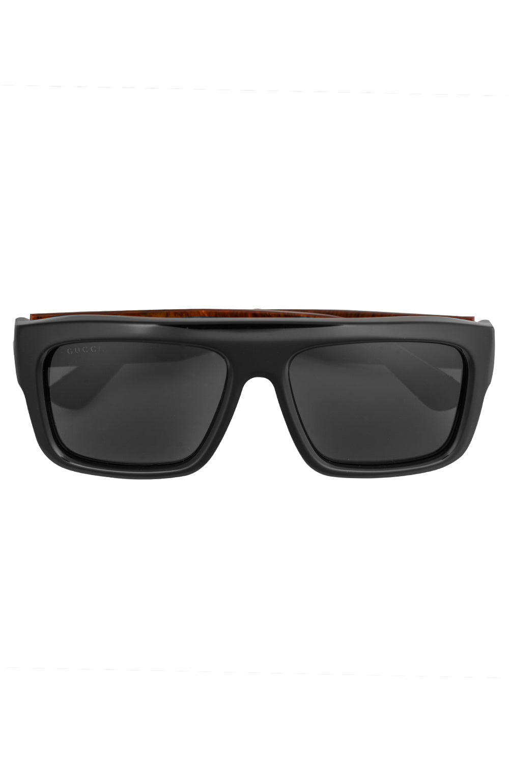 GUCCI-Rectangle Logo Sunglasses-BKBKGRY