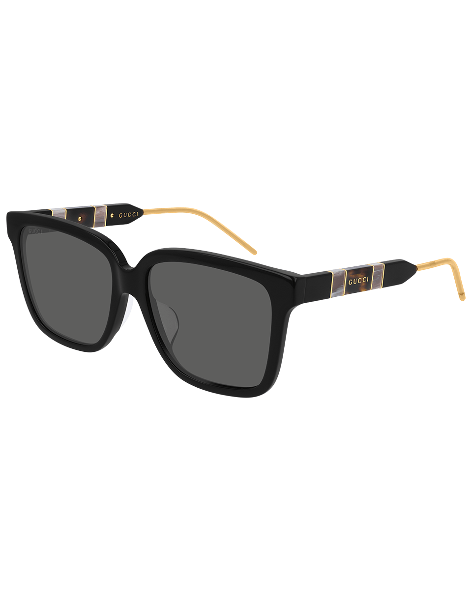 GUCCI-Rectangle Sunglasses - Black-BLACK