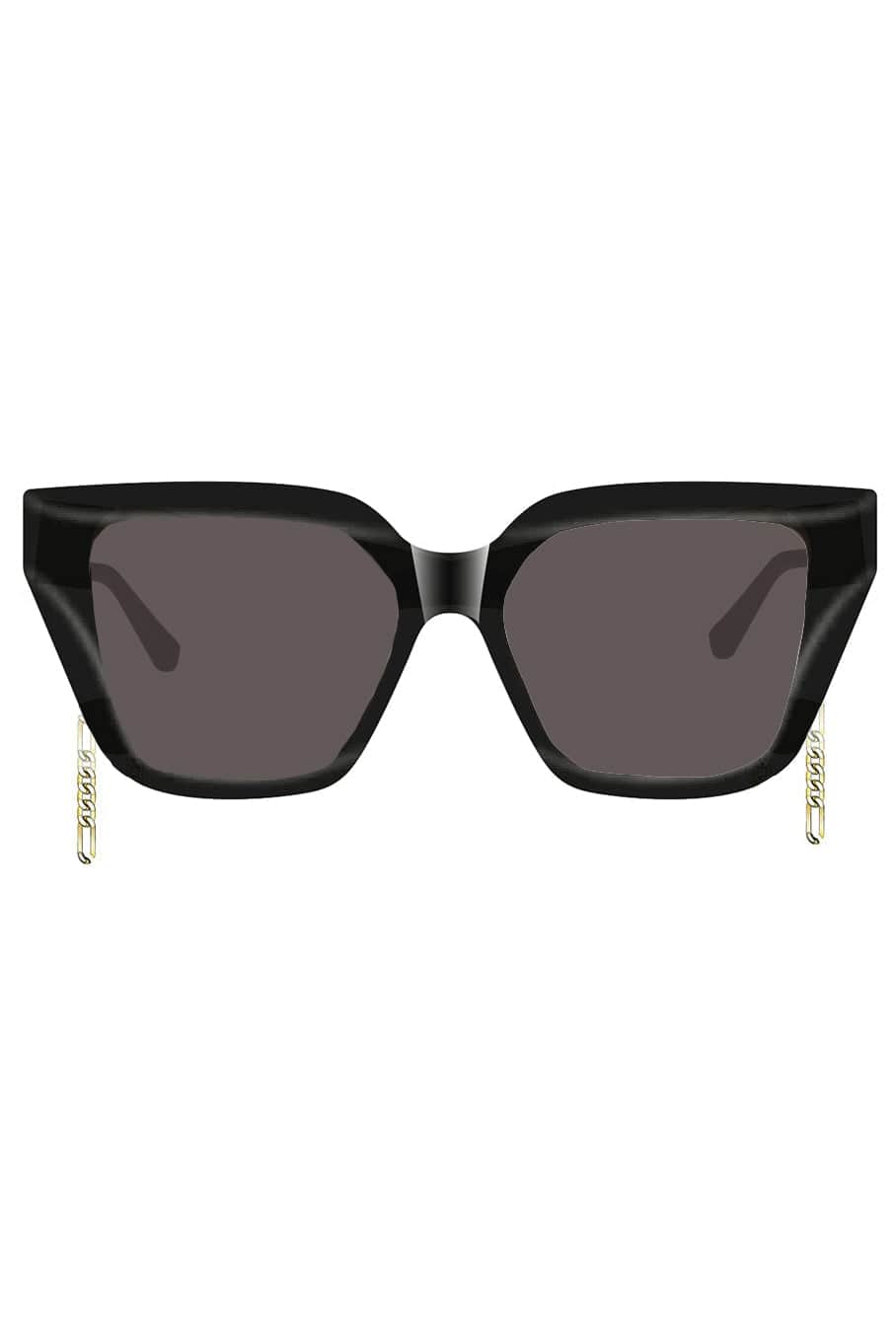 GUCCI-Rectangular Frame Sunglasses-BLK/BRWN
