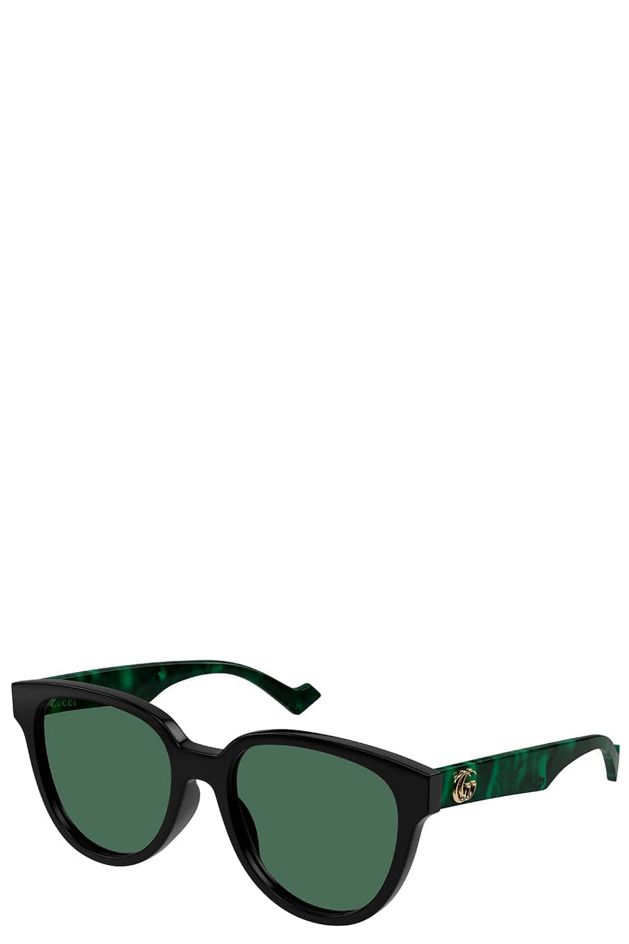 GUCCI-Round Frame Sunglass-BLK/GRN
