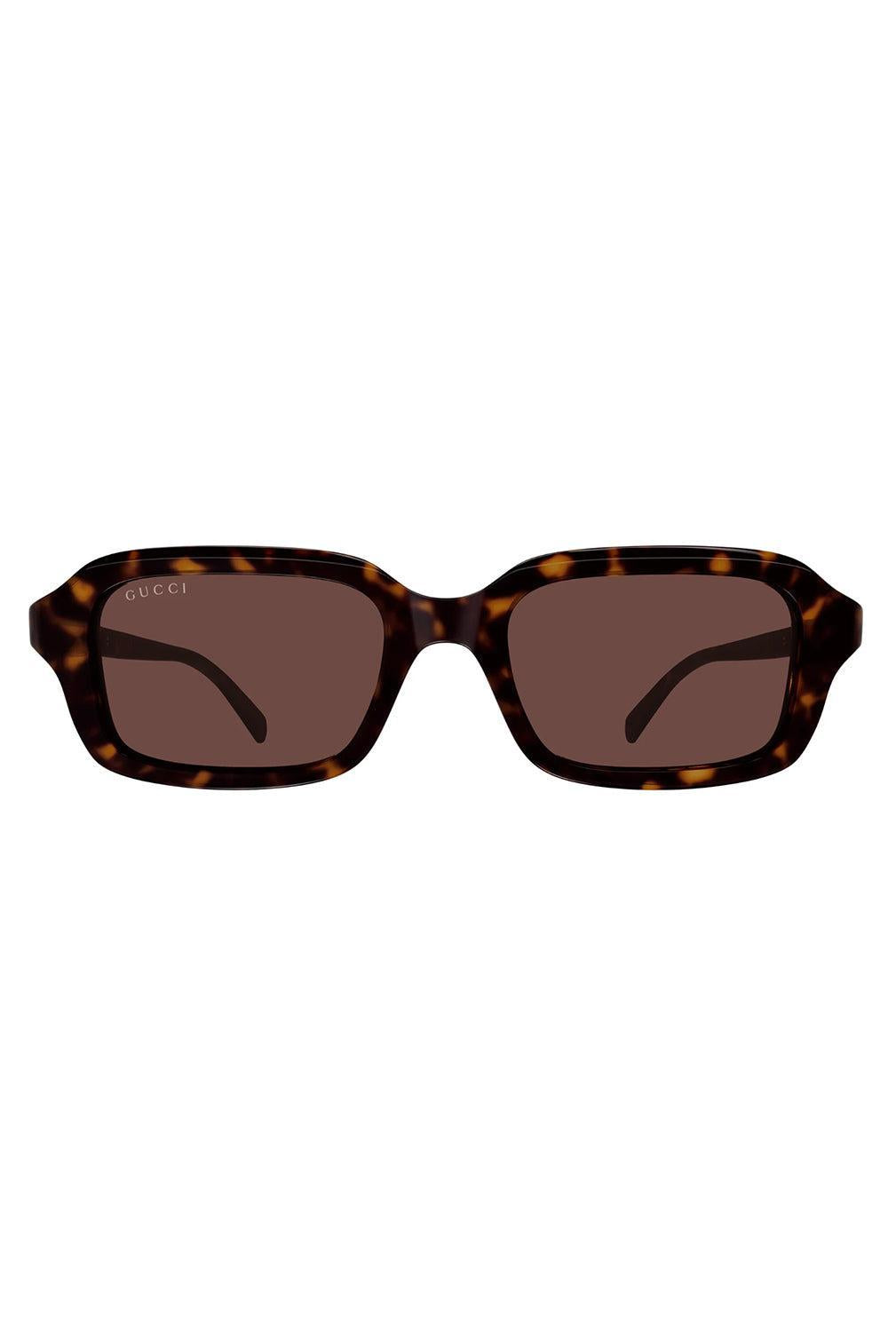 Rectangle Sunglasses - Havana-BROWN-ACCESSORIESUNGLASSES-GUCCI