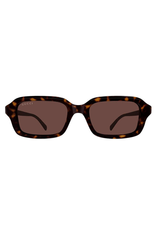 Rectangle Sunglasses - Havana-BROWN-ACCESSORIESUNGLASSES-GUCCI