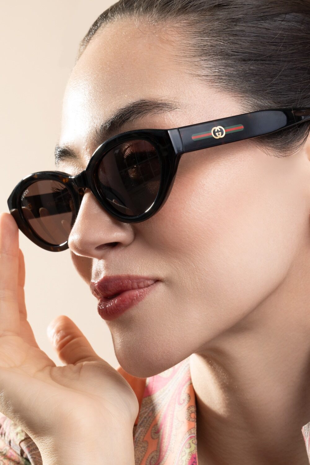 Tortoise Cat Eye Sunlasses-BROWN-ACCESSORIESUNGLASSES-GUCCI