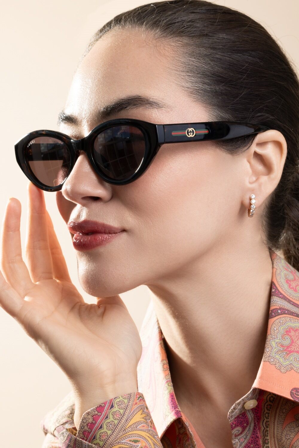 Tortoise Cat Eye Sunlasses-BROWN-ACCESSORIESUNGLASSES-GUCCI