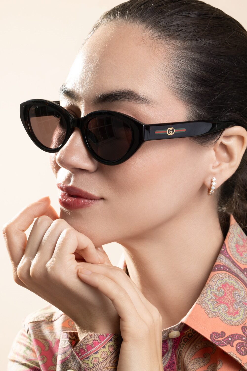 Tortoise Cat Eye Sunlasses-BROWN-ACCESSORIESUNGLASSES-GUCCI