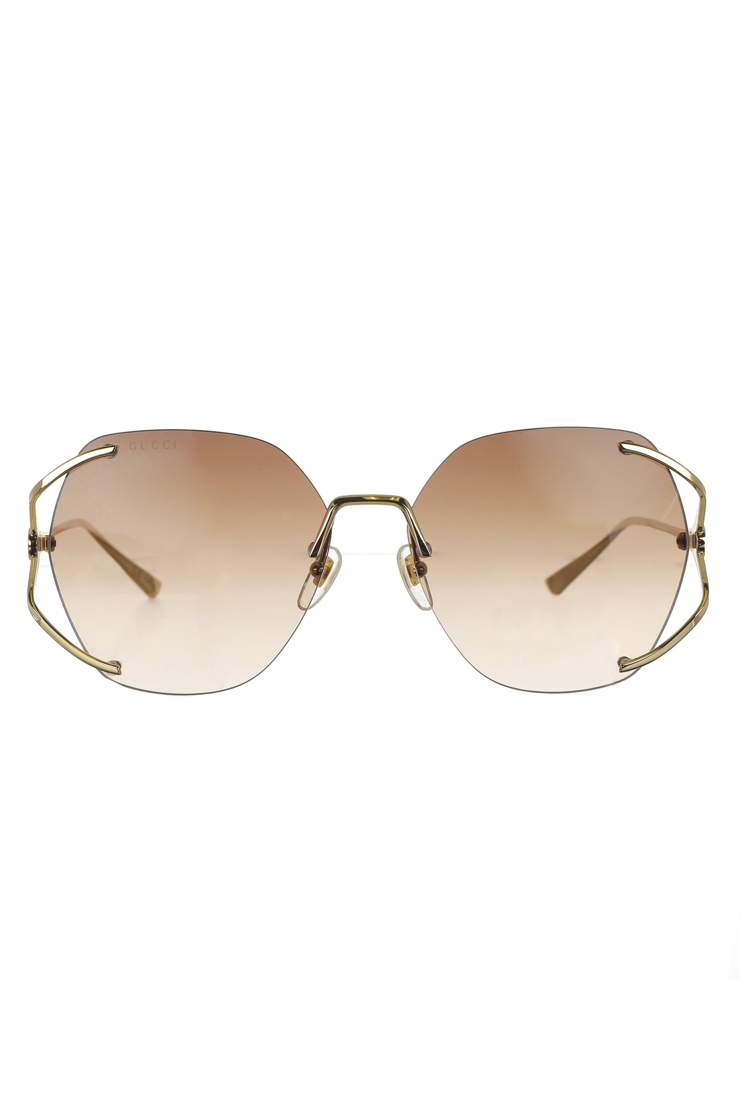 GUCCI-Rimless Sunglasses - Gold Brown-GLD/BRN