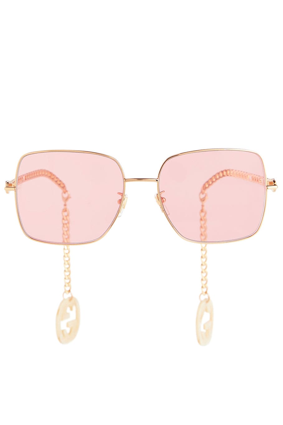 GUCCI-Over Sized Square Sunglasses-GLD/PNK