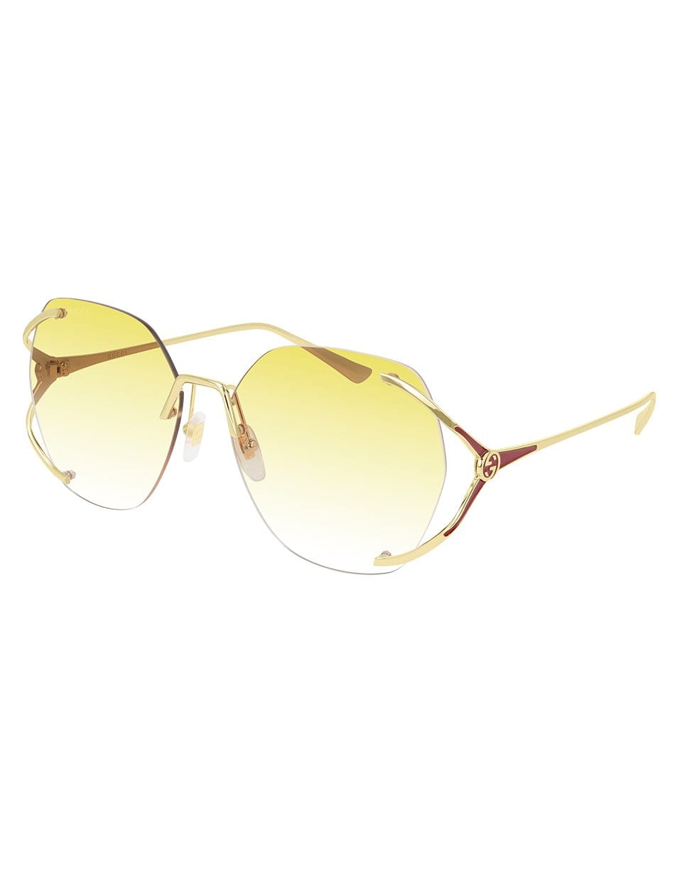 GUCCI-Rimless Sunglasses - Gold Yellow-GOLD/YLW