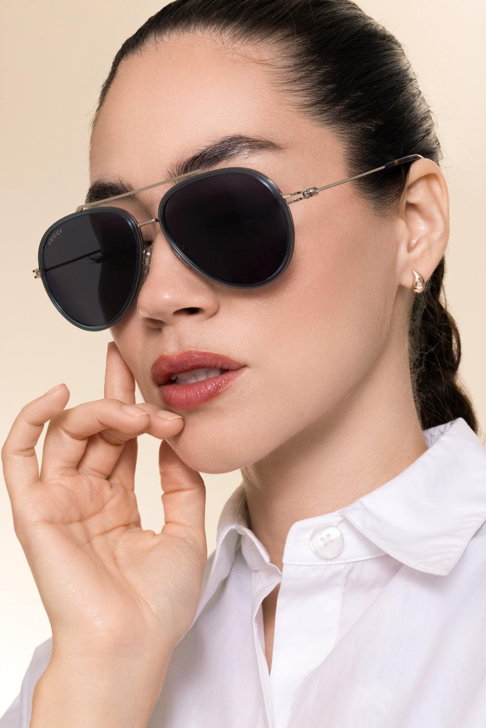 Tiny GG Aviator Sunglasses-SILVER-ACCESSORIESUNGLASSES-GUCCI