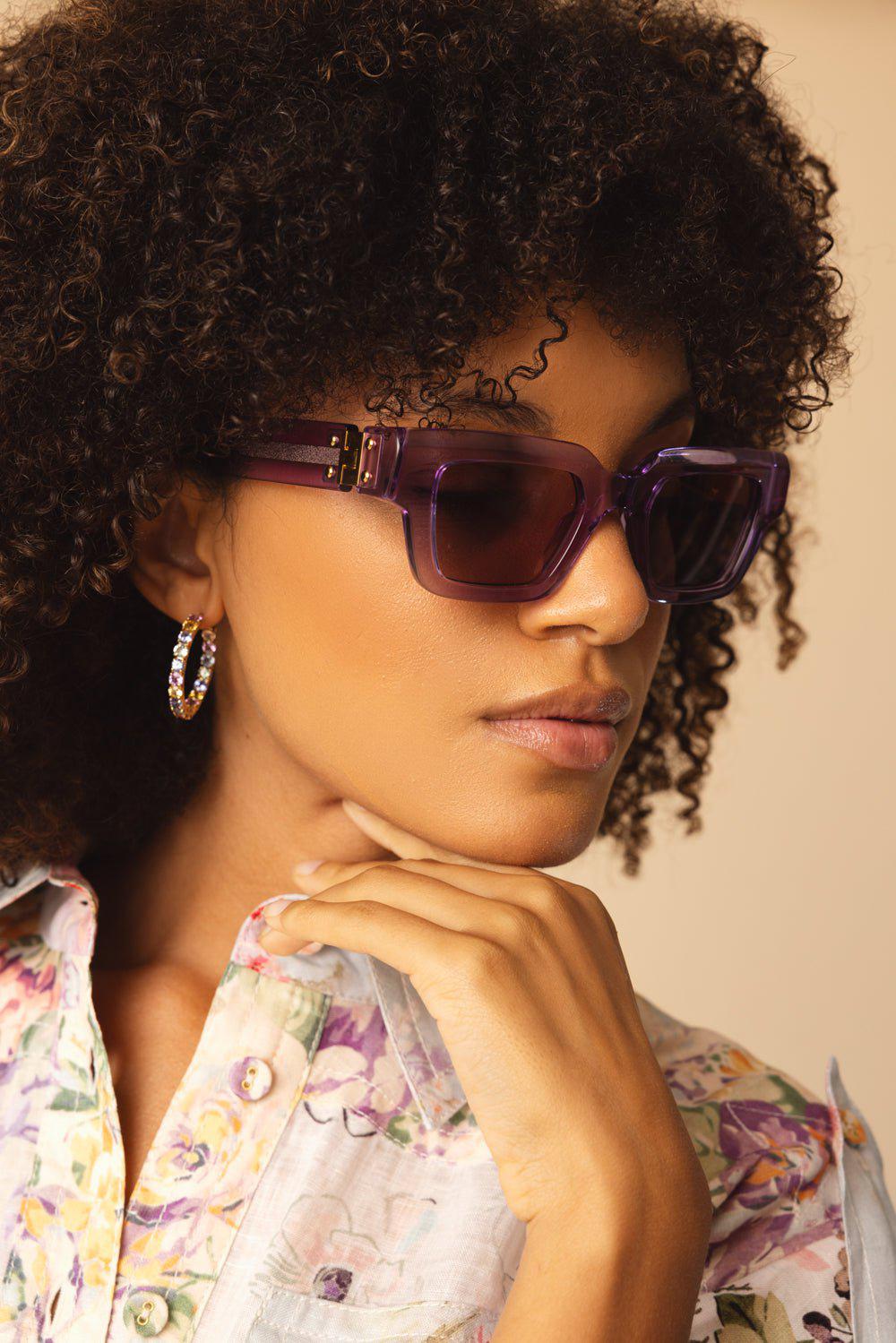 GUCCI-Rectangle Sunglasses-VI/VI/BL