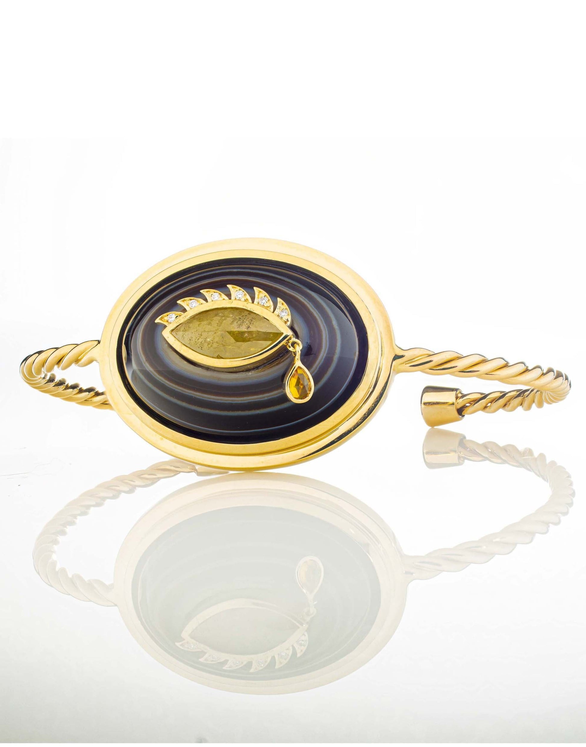 GUITA M-Yellow Diamond Eye Bracelet-YELLOW GOLD