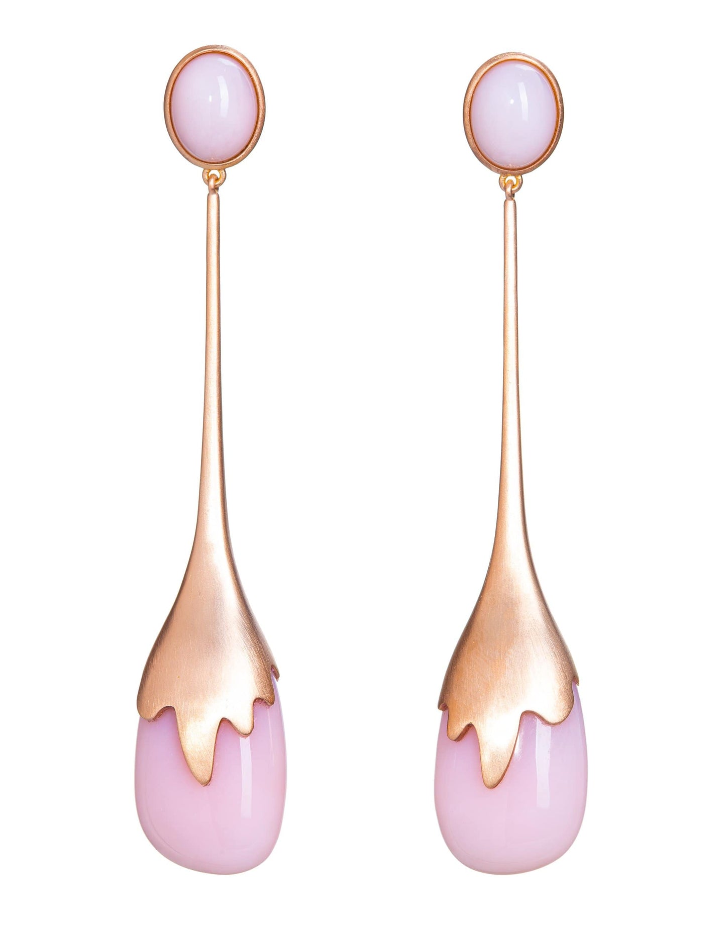 GUITA M-Pink Opal Drop Earrings-ROSE GOLD
