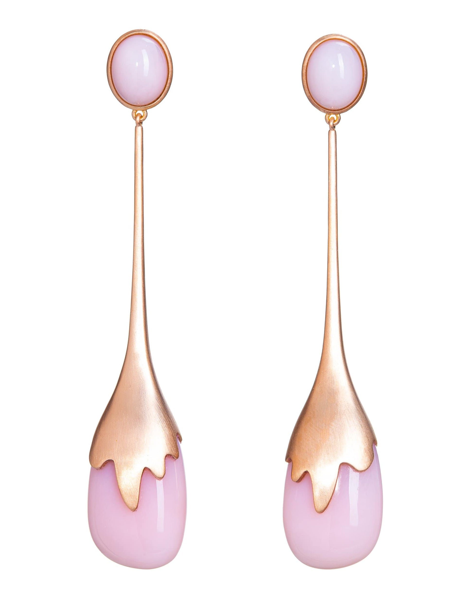 GUITA M-Pink Opal Drop Earrings-ROSE GOLD