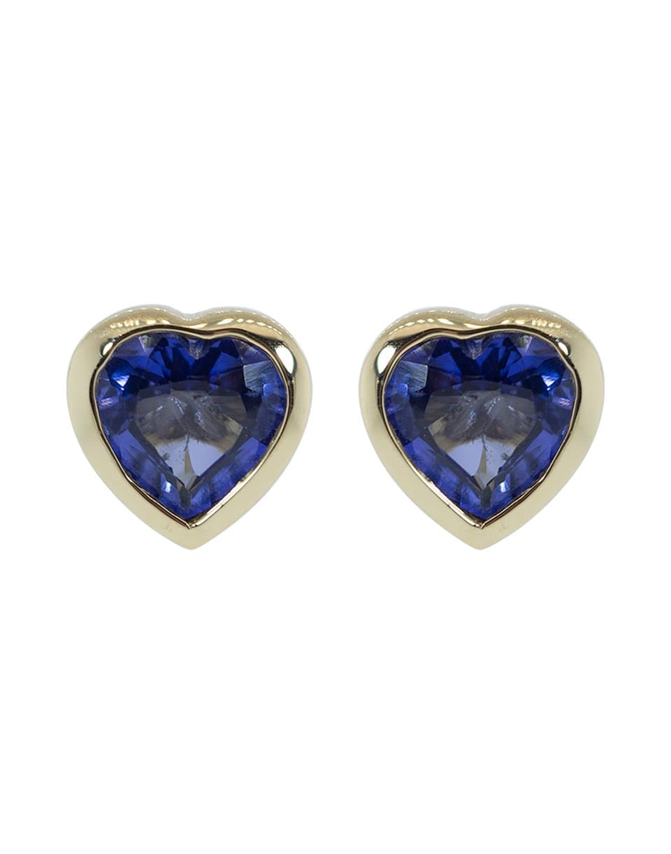 GUITA M-Blue Tanzanite Heart Studs-YELLOW GOLD