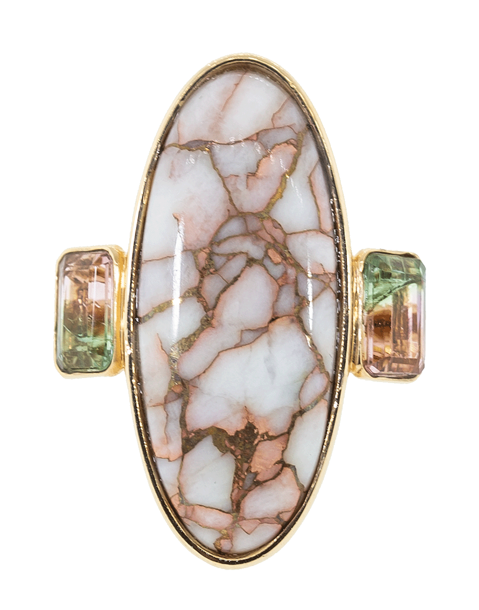 GUITA M-Oval White Quartz Ring-ROSE GOLD