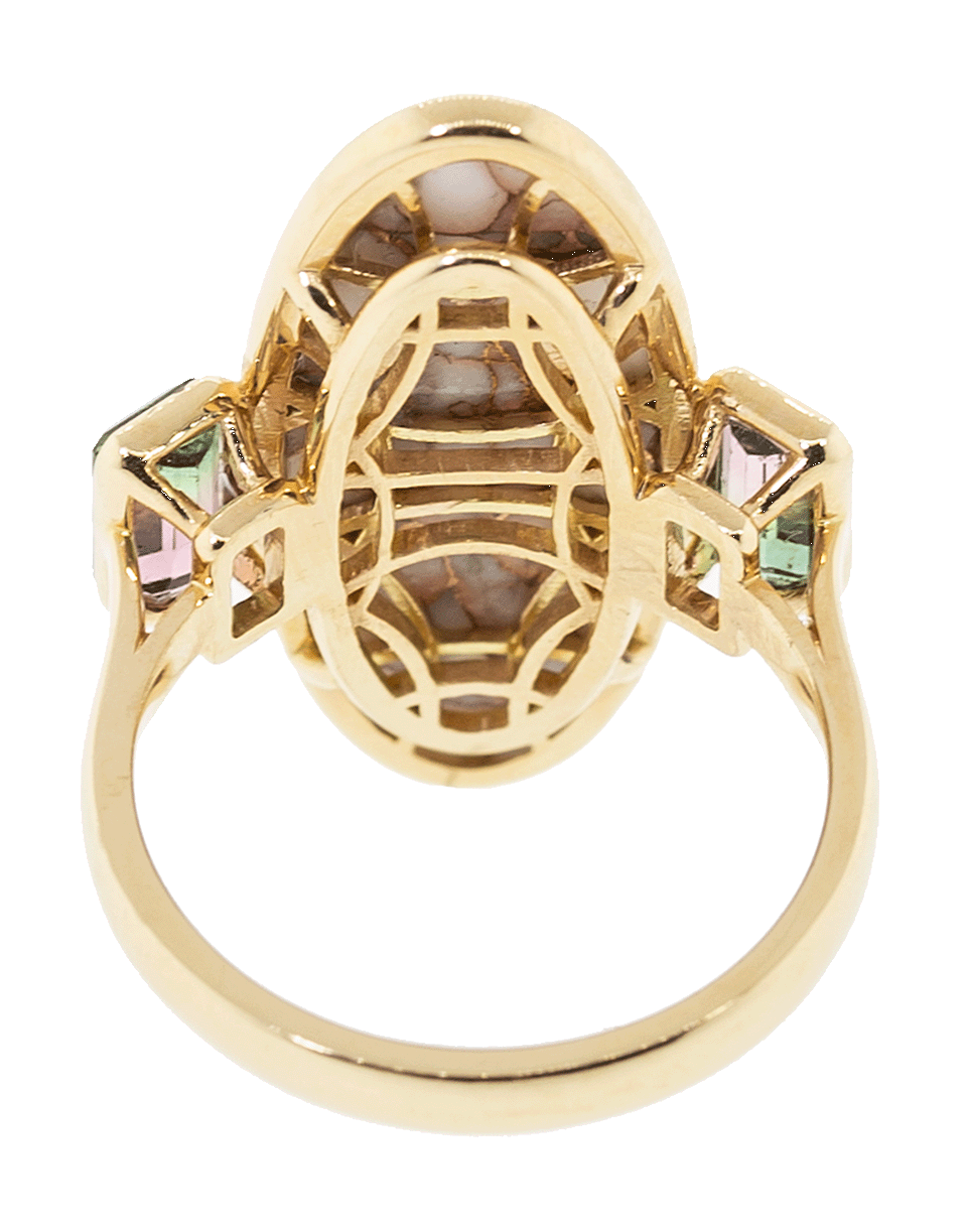 GUITA M-Oval White Quartz Ring-ROSE GOLD