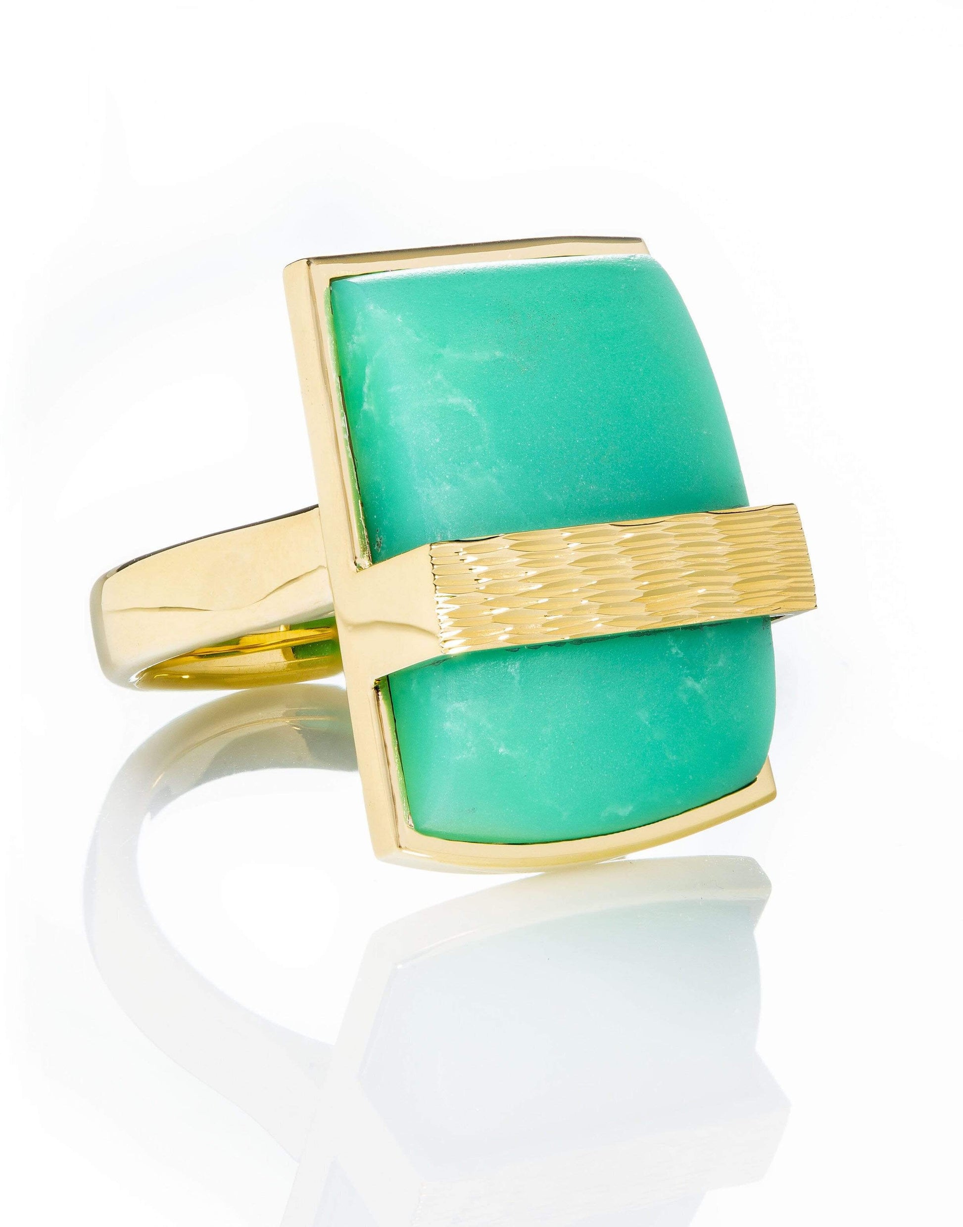 GUITA M-Chrysoprase Rock Ring-YELLOW GOLD