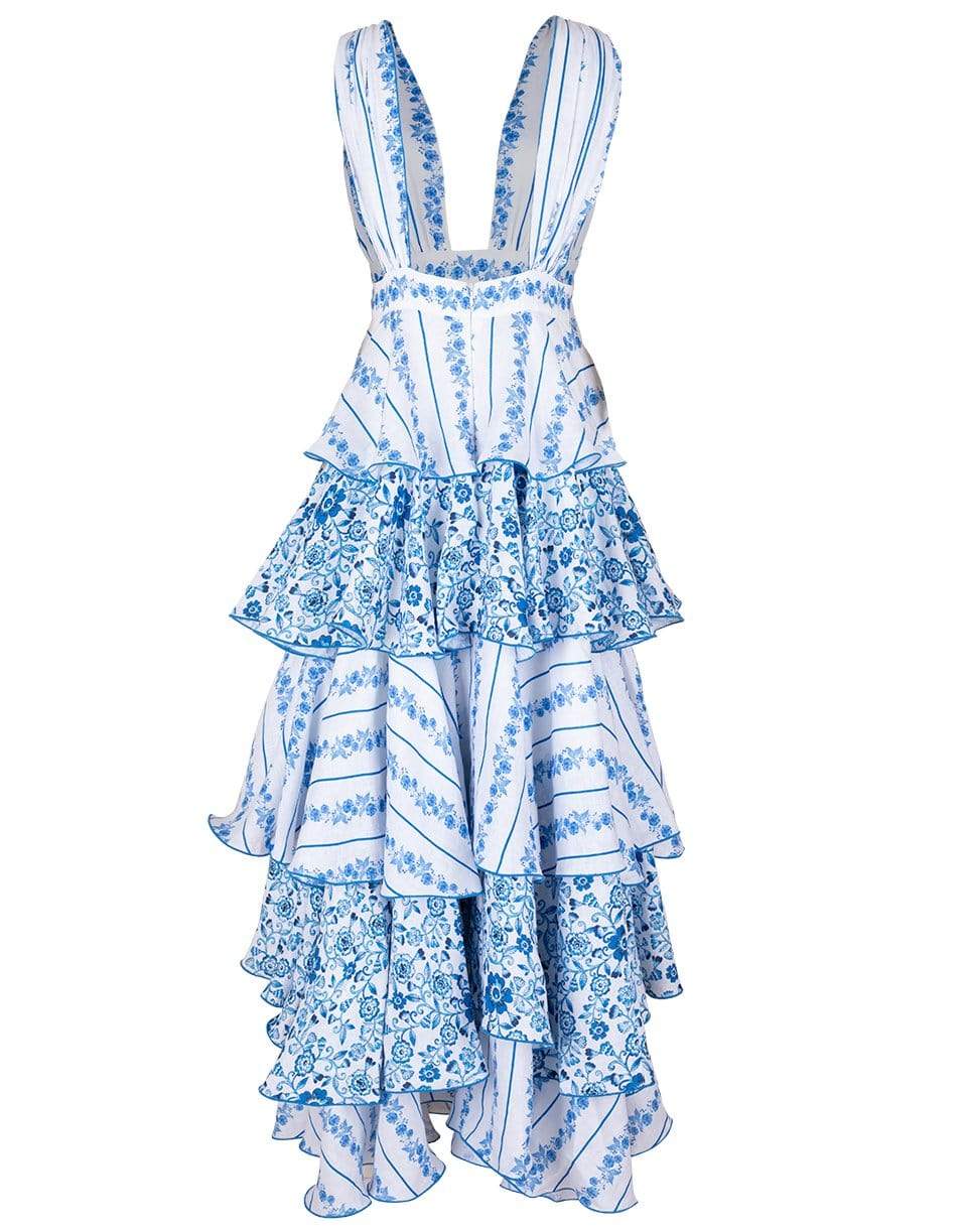 GUL HURGEL-Stripe Ruffled Skirt Dress-