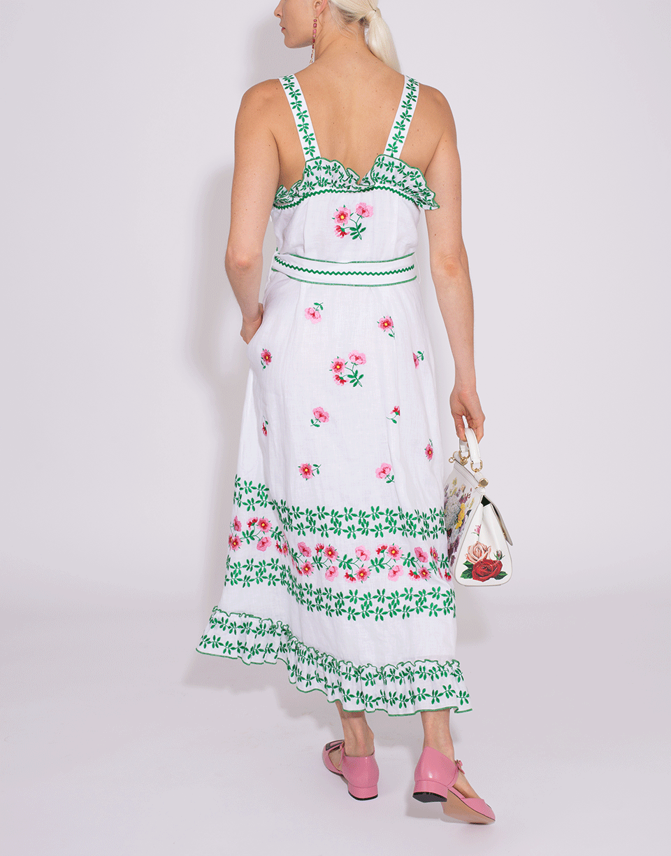 GUL HURGEL-Embroidered Floral Tank Midi Dress-