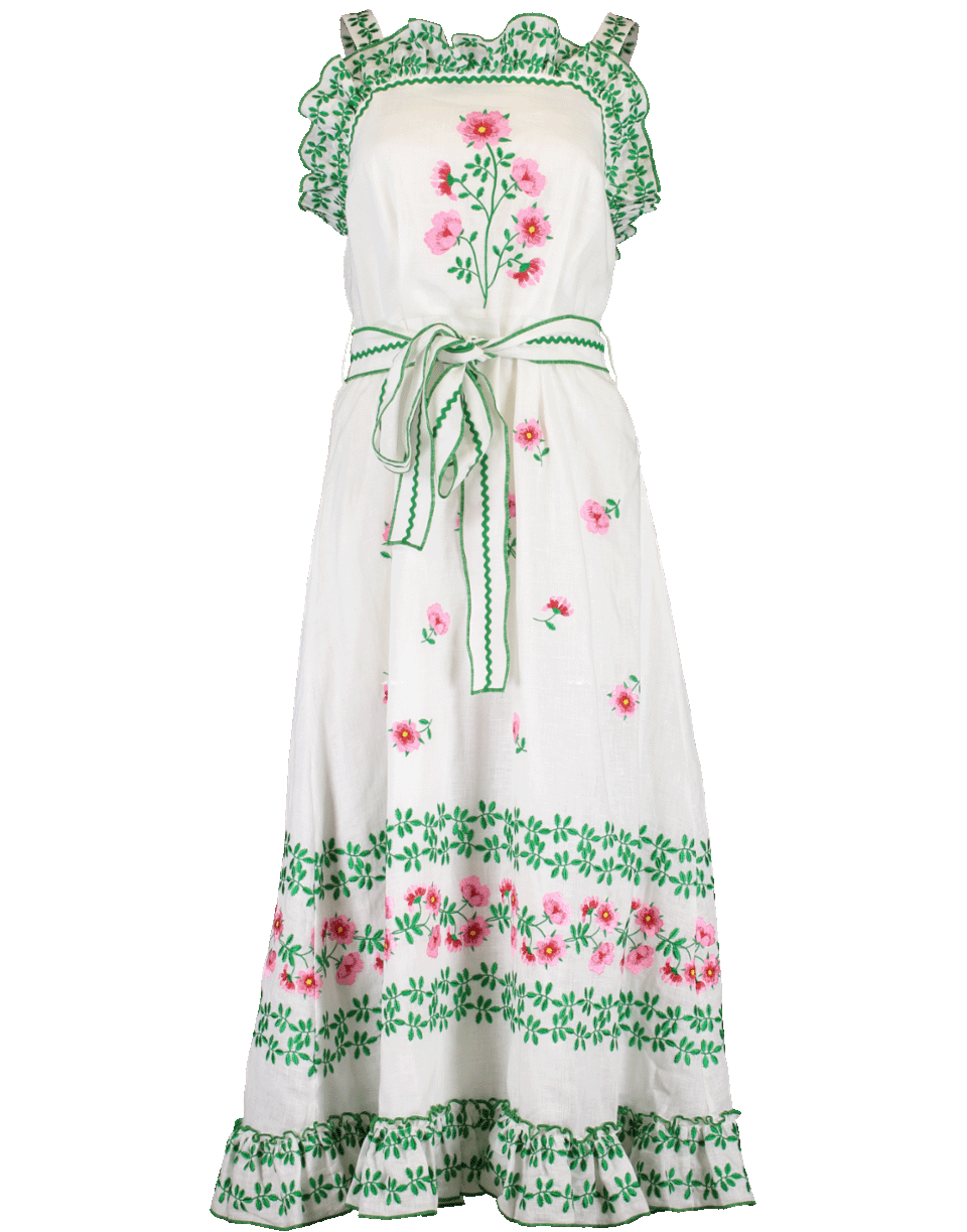 GUL HURGEL-Embroidered Floral Tank Midi Dress-