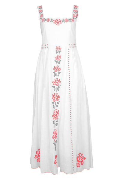 gul hurgel linen dress Gul Hurgel // Linen Floral Dress VSP Consignment
