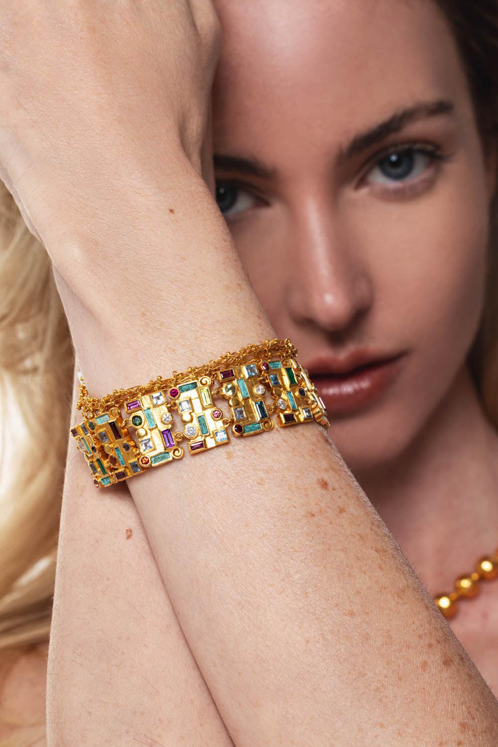 GURHAN-Multi-Strand Link Bracelet-YELLOW GOLD