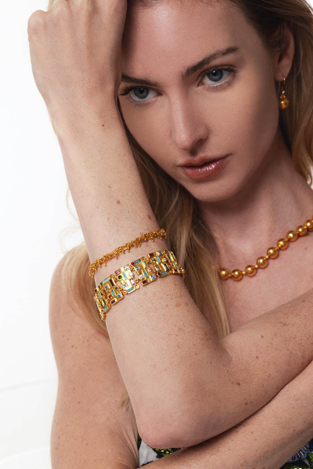 GURHAN-Multi-Strand Link Bracelet-YELLOW GOLD