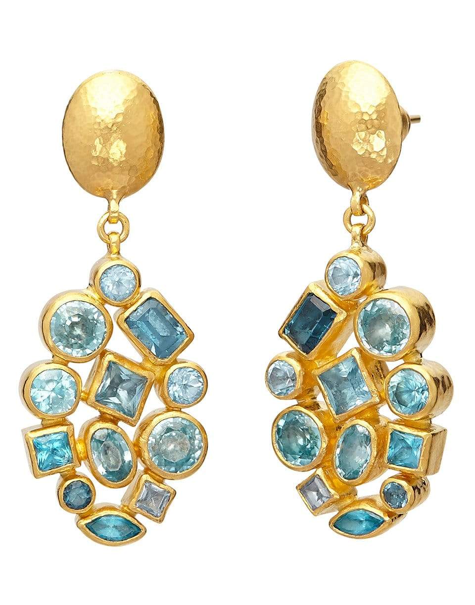GURHAN-Blue Topaz Cluster Earrings-YELLOW GOLD