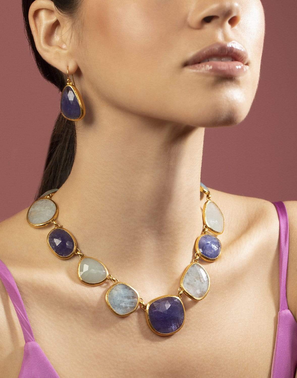 GURHAN-Elements Tanzanite Drop Earrings-YELLOW GOLD
