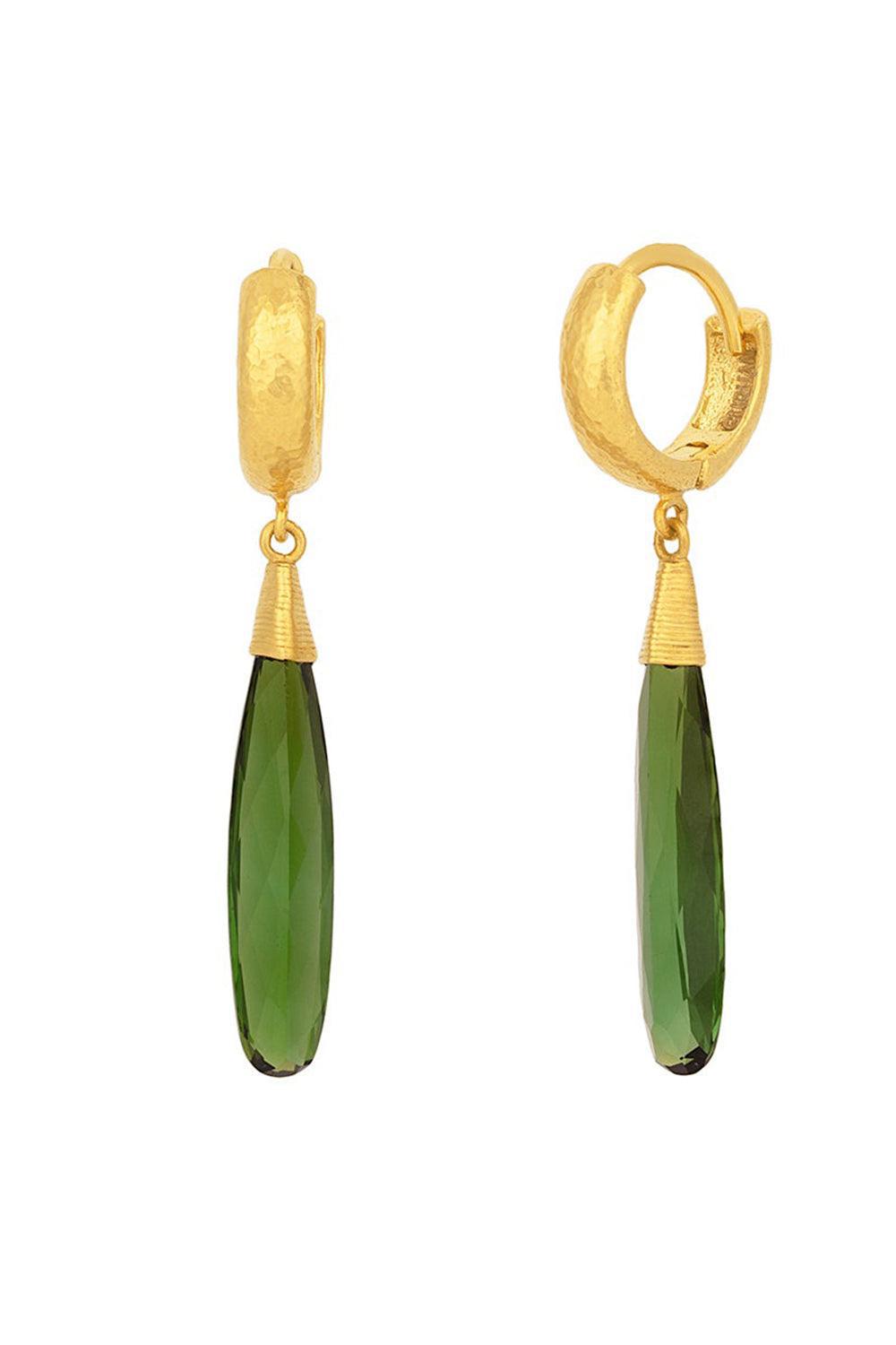 Green Tourmaline Drop Earrings-YELLOW GOLD-JEWELRYFINE JEWELEARRING-GURHAN