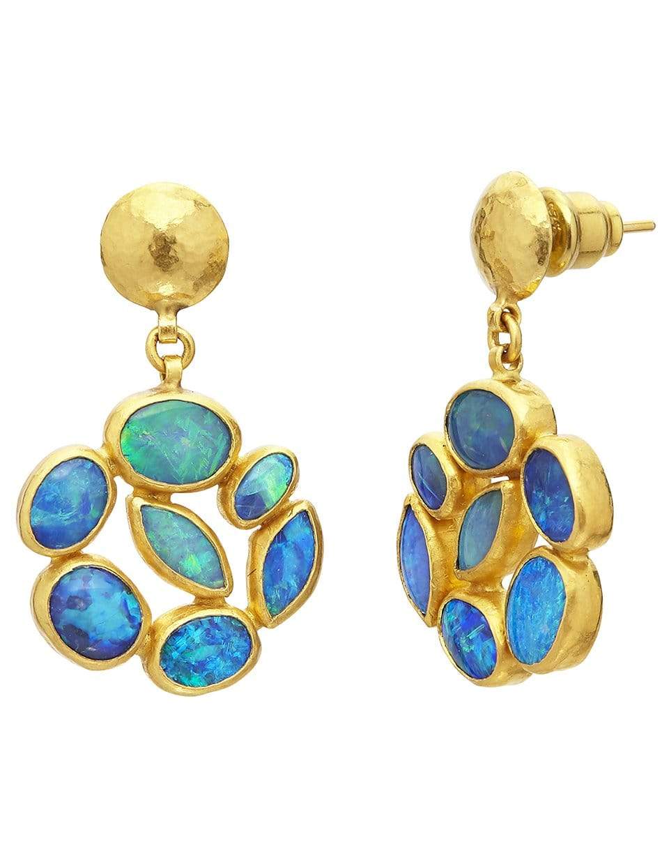 GURHAN-Opal Cluster Earrings-YELLOW GOLD