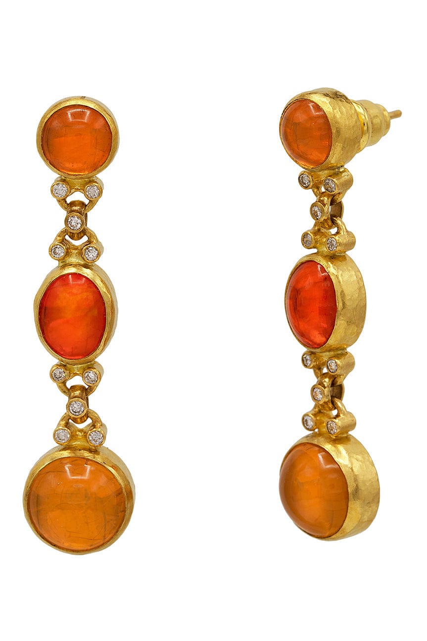 GURHAN-Rune Mexican Opal Drop Earrings-YELLOW GOLD