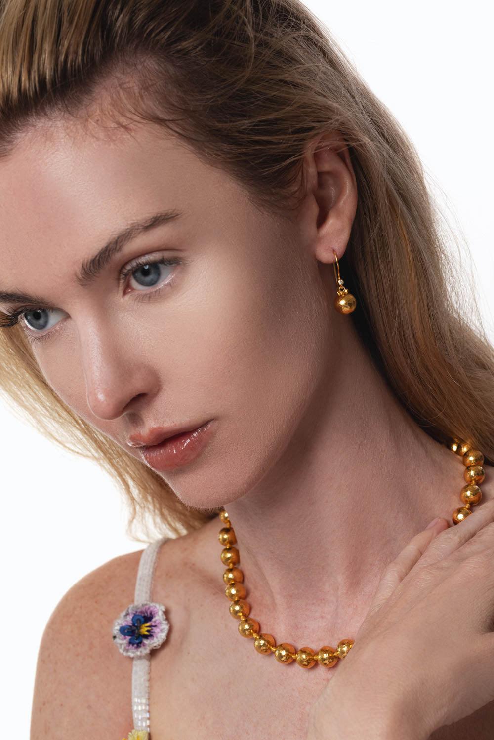 GURHAN-Spell Gold Diamond Drop Earrings-YELLOW GOLD