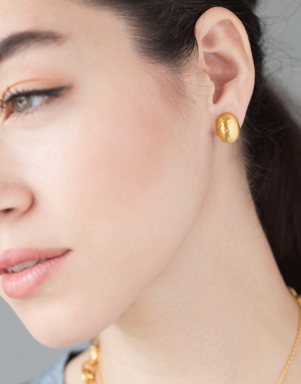 GURHAN-Spell Jordan Stud Earrings-YELLOW GOLD