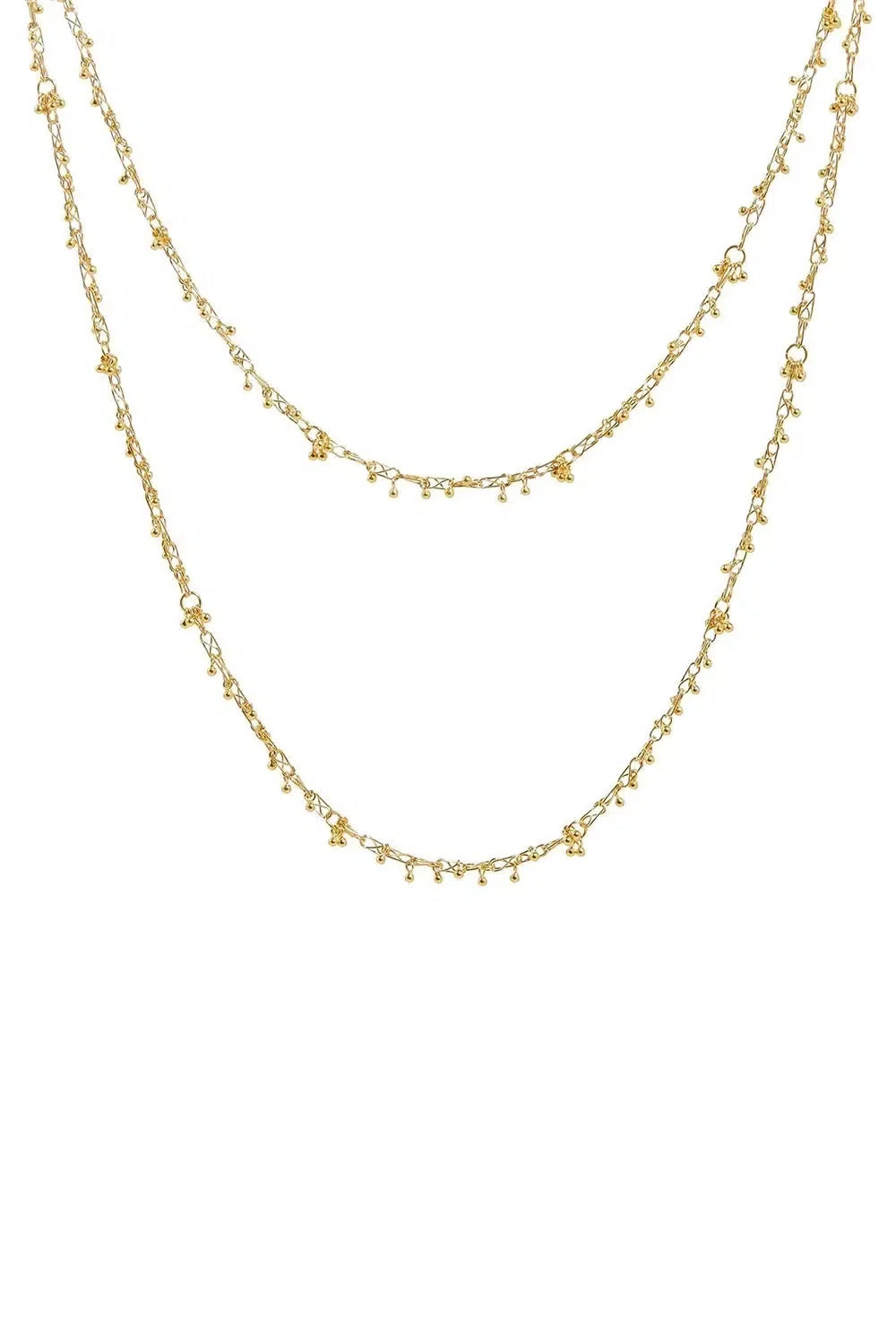 GURHAN-Cross Strands Long Link Necklace-YELLOW GOLD