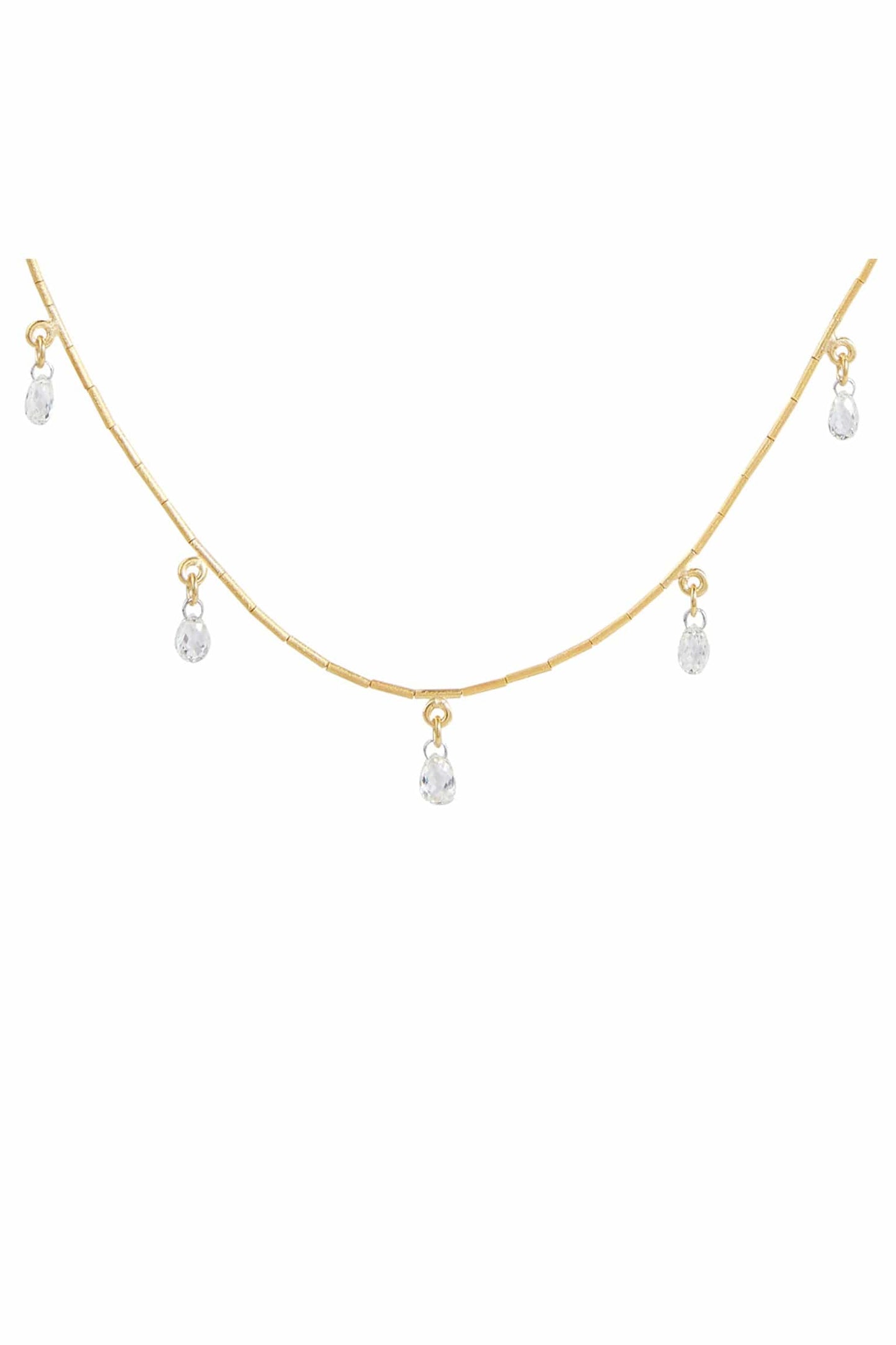 GURHAN-Dew Five Diamond Necklace-YELLOW GOLD