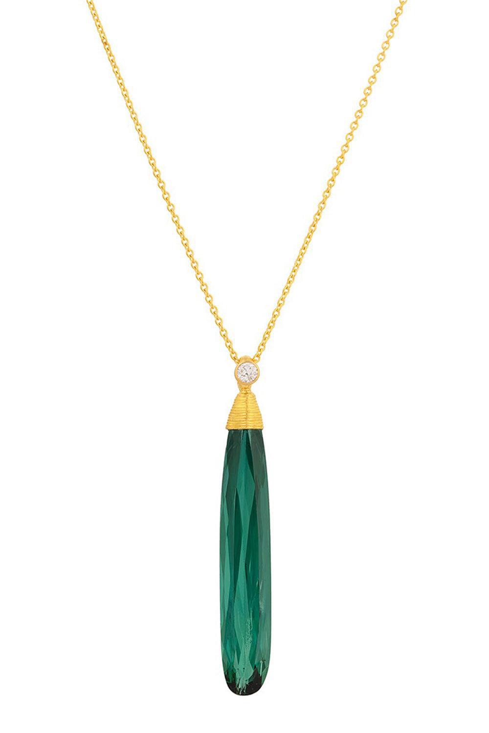 Green Tourmaline Spell Necklace-YELLOW GOLD-JEWELRYFINE JEWELNECKLACE O-GURHAN