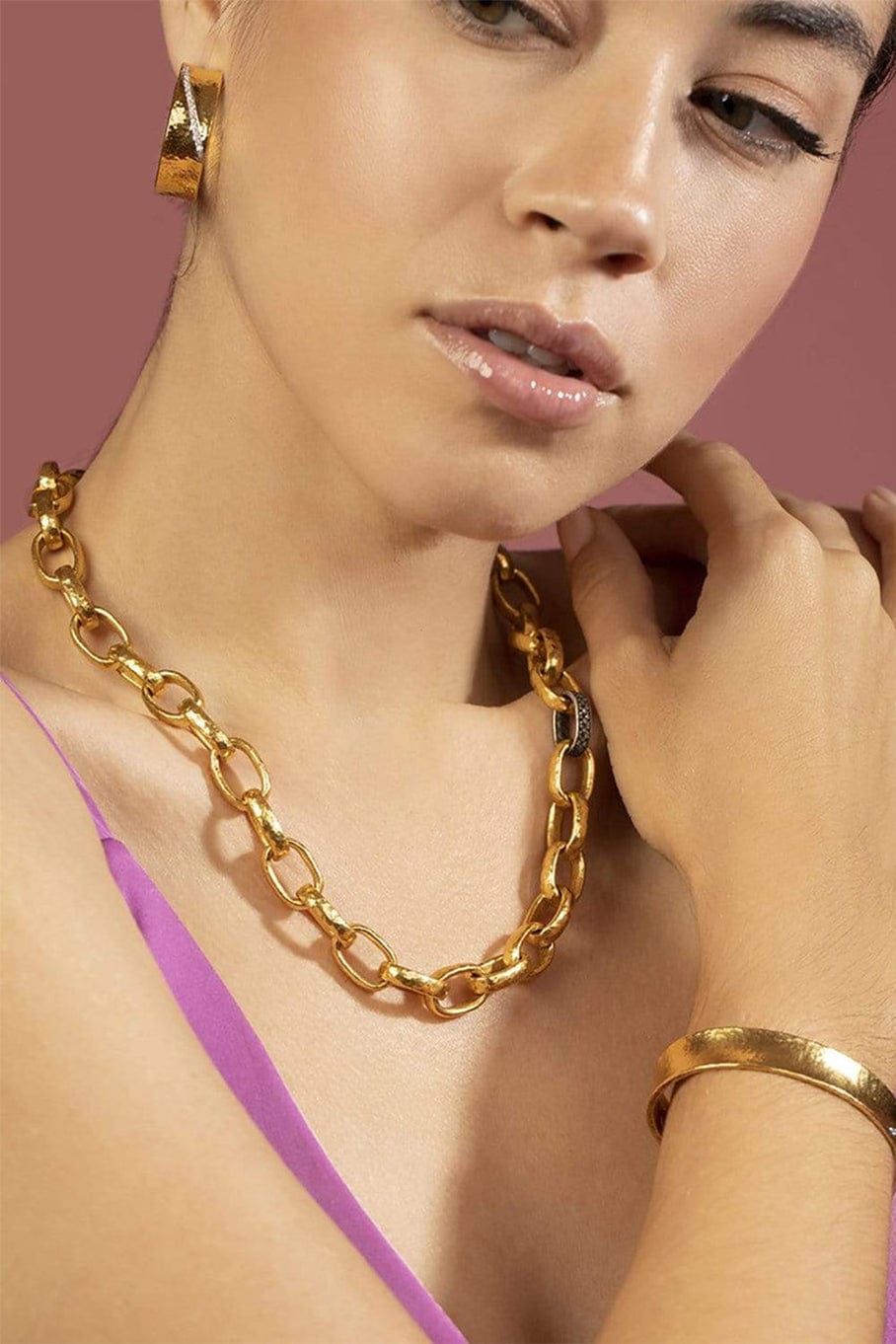 GURHAN-Oval Link Necklace-YELLOW GOLD