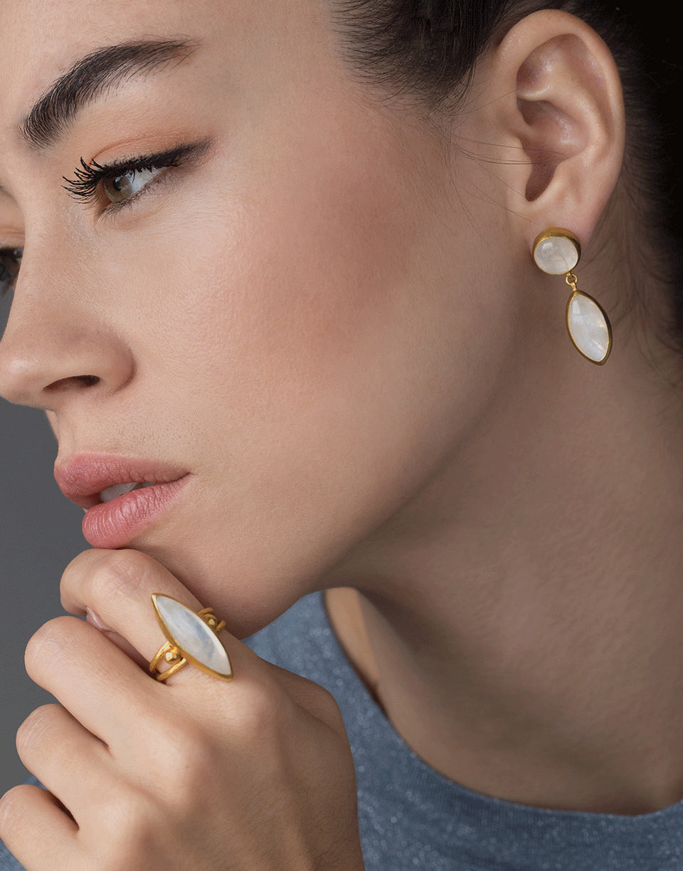 GURHAN-Rune Moonstone Ring-YELLOW GOLD