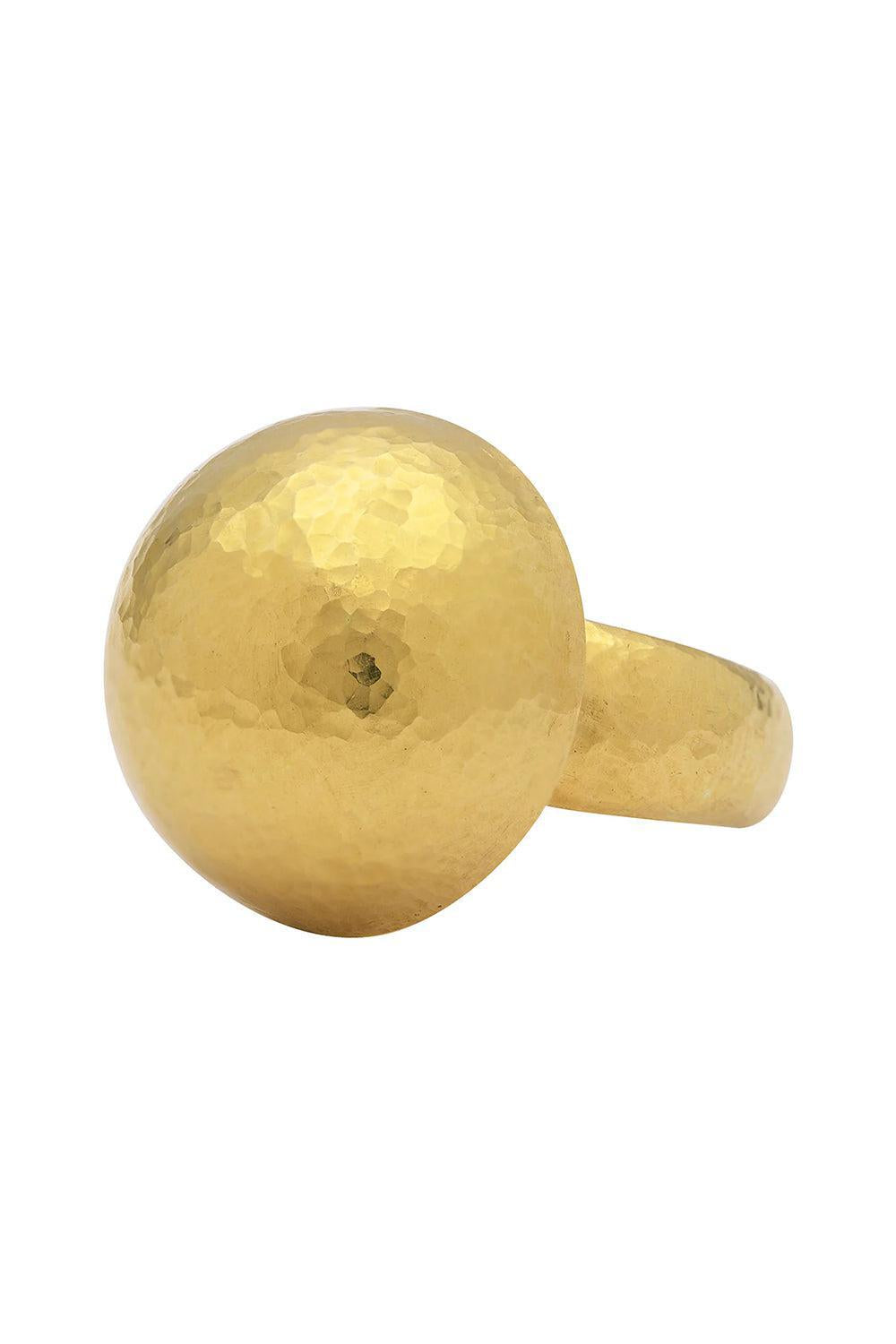 GURHAN-Hammered Half Ball Cocktail Ring-YELLOW GOLD