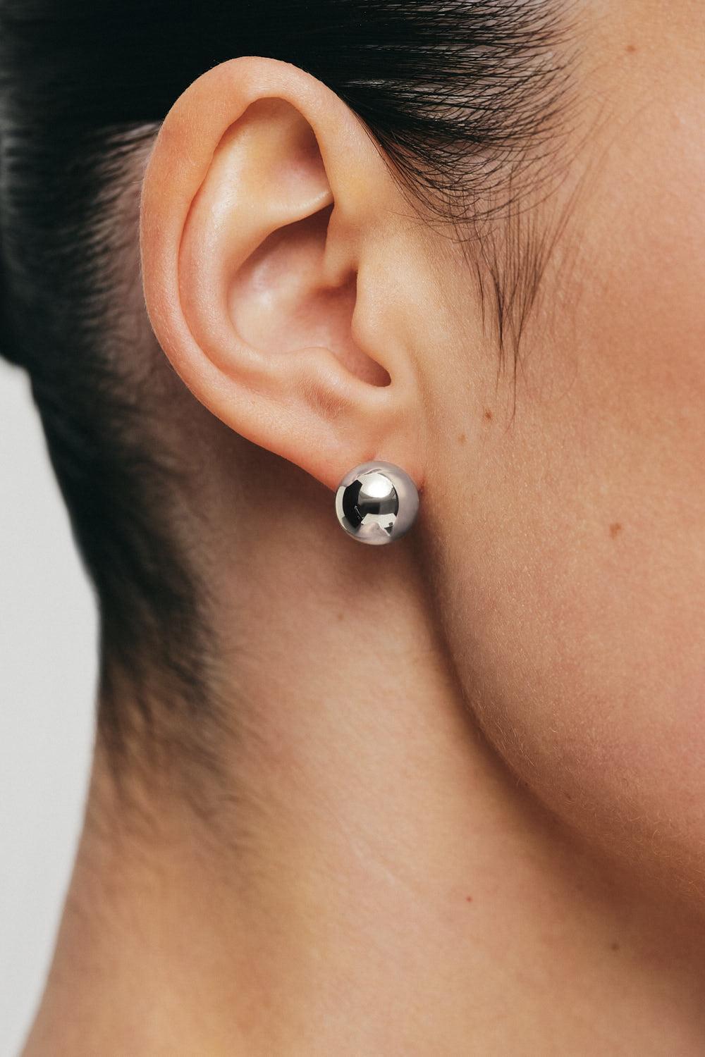 Bold Orb Earrings-WHITE GOLD-JEWELRYFINE JEWELEARRING-GUZEMA FINE JEWELRY